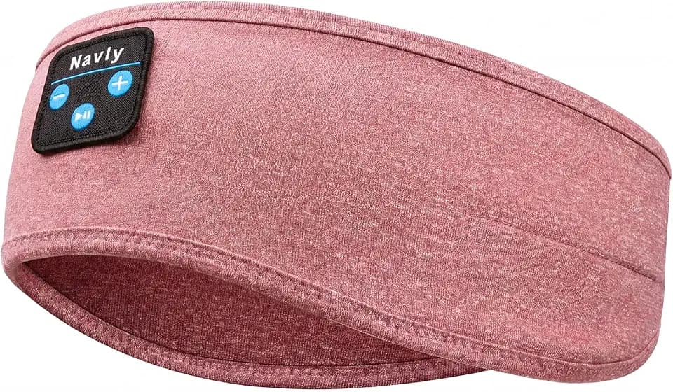 Navly Sleep Headphones mit Bluetooth 5.4-3-in-1 drahtlose Musik-Headsets für Schlaf & Sport, dünne Lautsprecher für Erwachsene & Teenager, Bequeme Headsets für Frauen und Männer (Zimt Rosa)