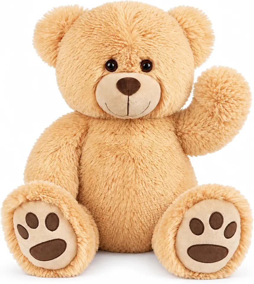 LotFancy Teddy Bear Stuffed Animals, 20 inch Soft Plush Toy, Light Brown