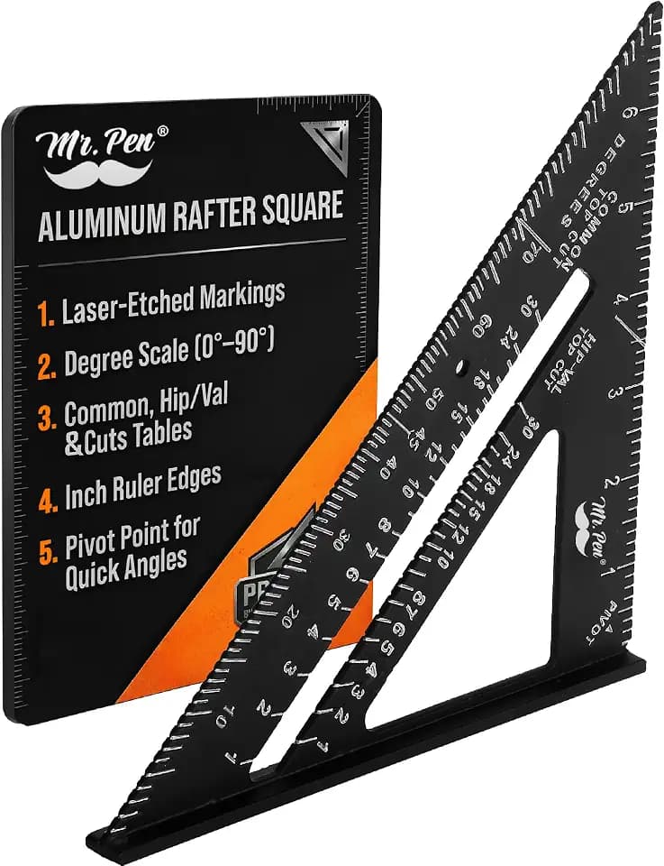 Mr. Pen- Metal Square Ruler, 7 Inch, Aluminum Rafter Square