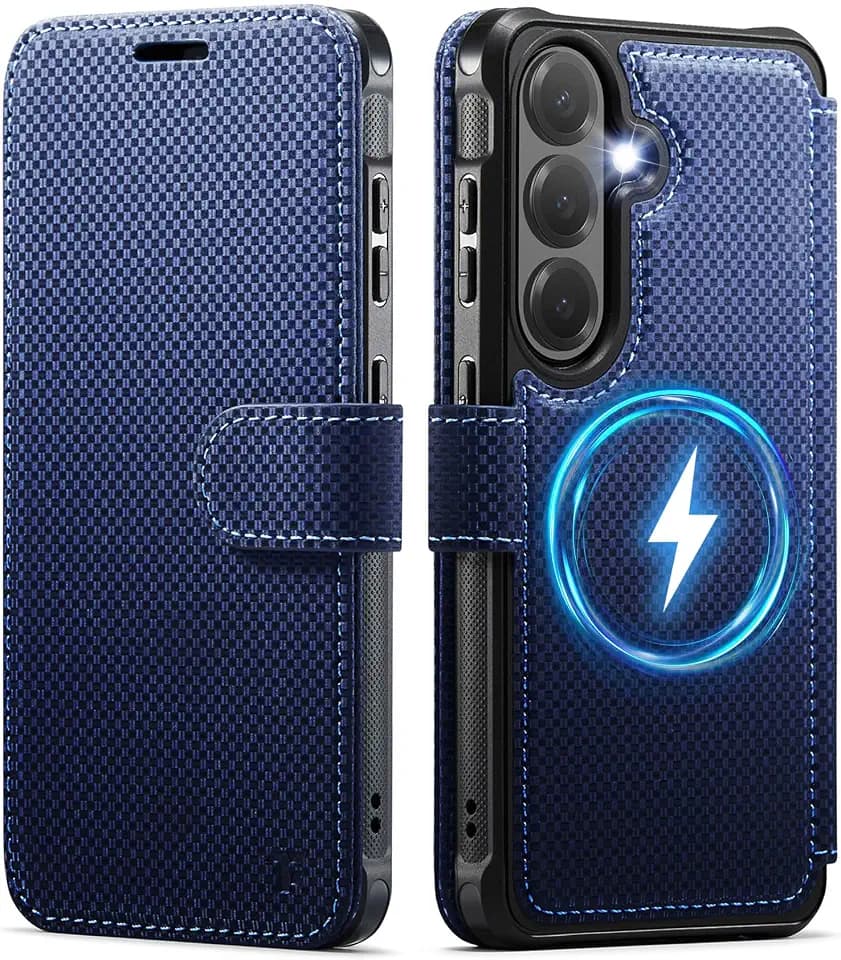 for Samsung Galaxy S26 Wallet Case Compatible with Magsafe Blue