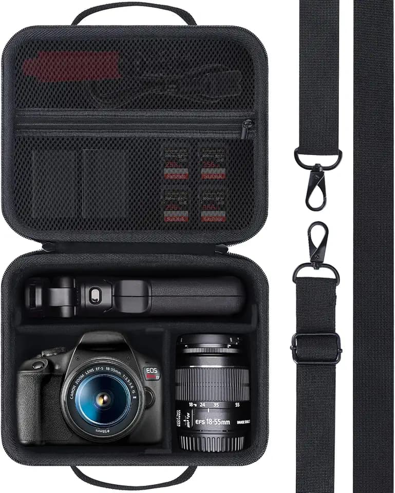 Lebakort Storage Case Compatible with Canon EOS Rebel T7 / T7i / R100 / R50 / R5 / R6 Mark II / R7 / R8 / 90D / 5D Mark IV Camera