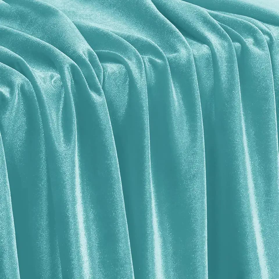 KKJIAF 2 Yard Aqua Sky Stretch Velvet Fabric 60" Wide for DIY Crafts