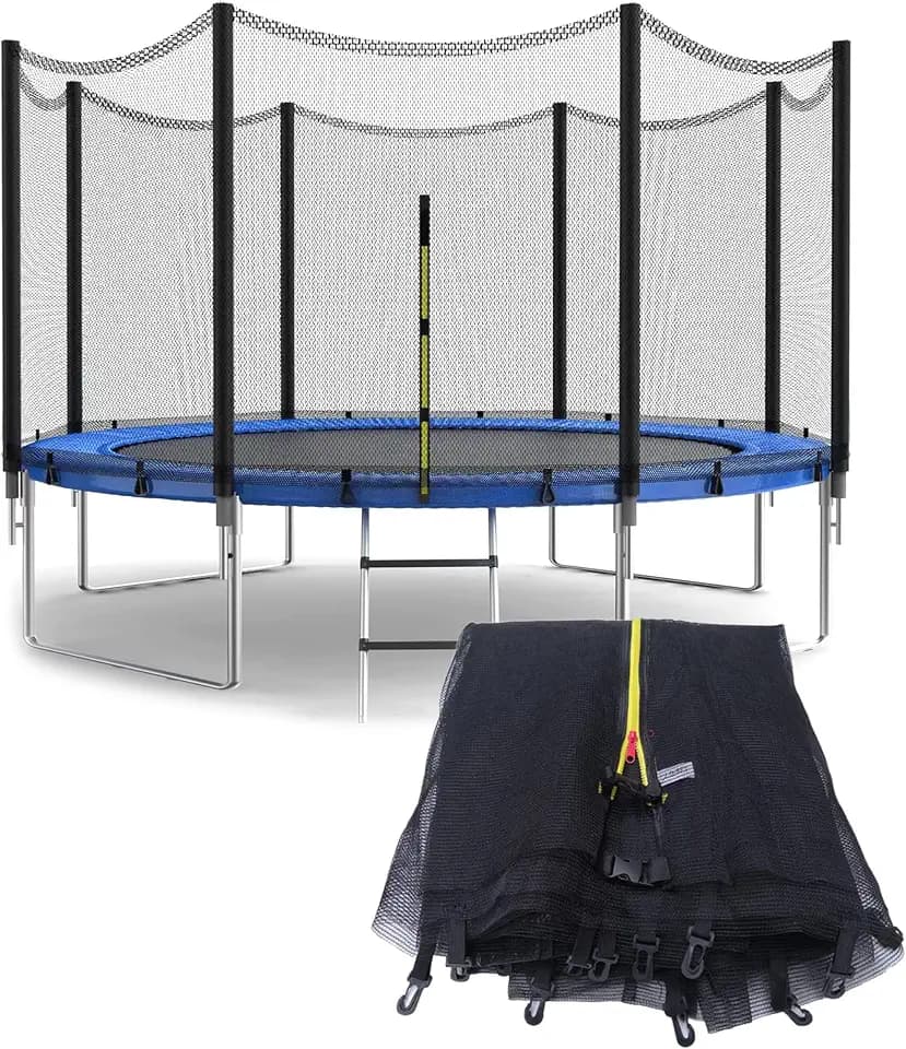 Trampoline Safety Net,4/4.6/6/8/10/12/13/14/16FT Garden Trampoline Replacement Fences, Kids Protective Net