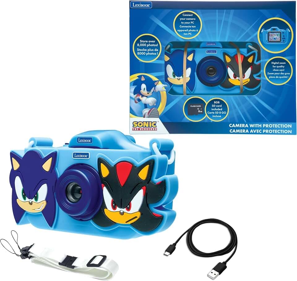 Lexibook, Sonic the Hedgehog, 4-in-1 Kinderkamera, DJ078SN