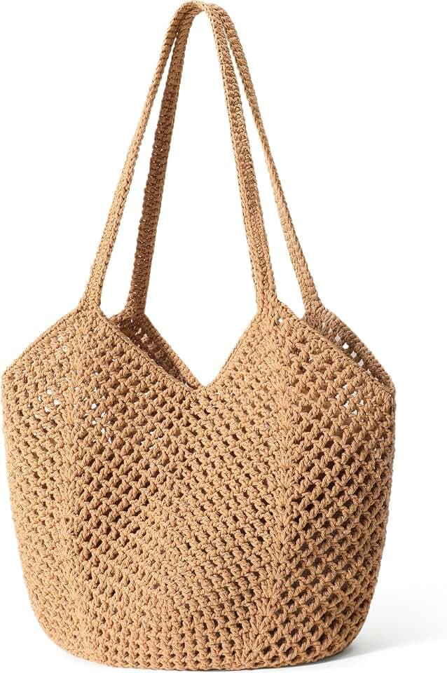 Tavaleu Crochet Tote Beach Bags for Women Mesh Knit Boho Hobo Shoulder Bag