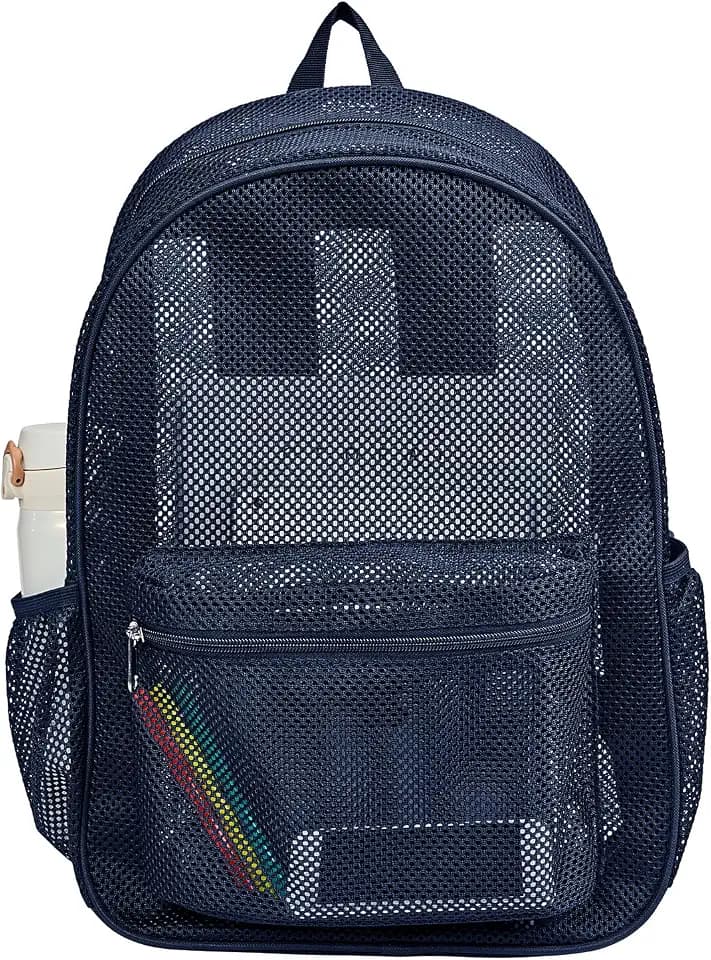 COVAX Mesh Bookbag See Through College Mesh Backpack, Royal Blue