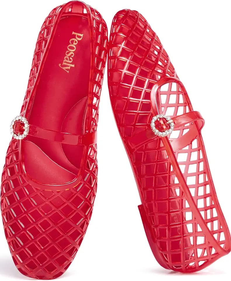 Flats for Women Comfortable Slip On Pointed Toe Womens Jelly Shoes