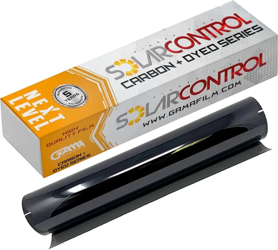 Carbon Window Tint 15% VLT 20" x 100FT Roll - Automotive Car Window Film, Heat & UV Rejection, Matte Black Non Reflective, Fade Resistant 2 Ply, Universal Fit Car Truck SUV - SOLARCONTROL