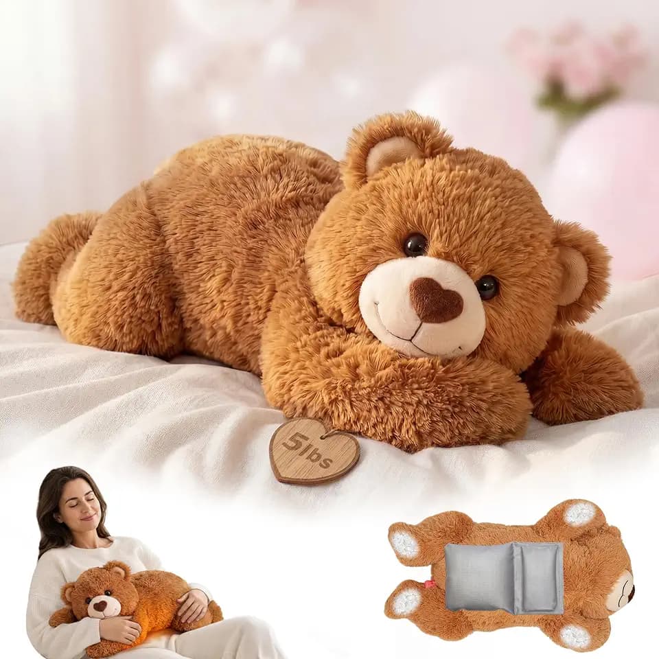 Mewaii Weighted Stuffed Animals Bear Plush, Heatable Coolable, 2-5lbs, 23in