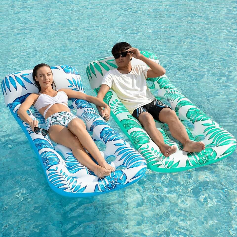 Jasonwell Inflatable Pool Float Lounge - Floaties Rafts for Adults Floating Lounger Sun Tanning Floats Cool Water Floaty Swimming Lake Beach Party Toys