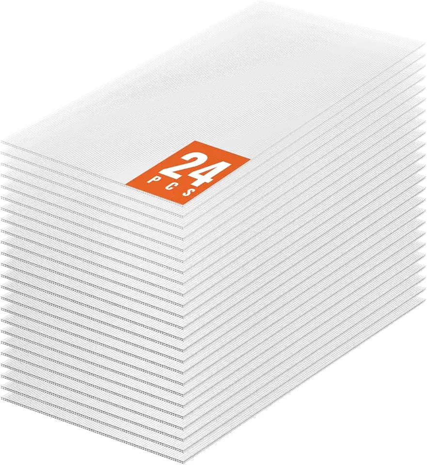 VEVOR 24er-Set Gewächshausplatten aus Polycarbonat, 1210 x 605 x 4 mm Stegplatten, wasserdichte UV-geschützte gewellte Hohlkammerplatten, schlagfeste, transparente Dachplatten für Gewächshaus/Garten