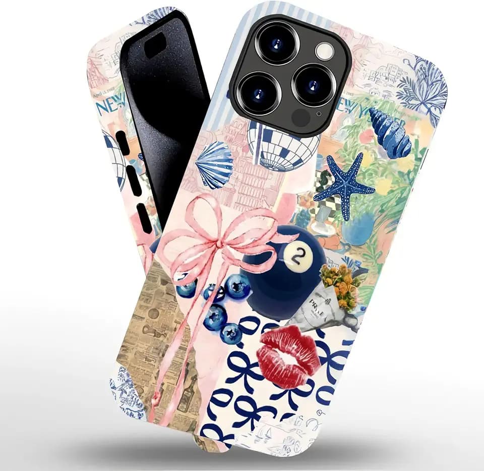 Case for iPhone 15 Plus,[Compatible with Magsafe] Coquette Collage Aesthetic Bow Phone Case,Scratch-Resistant Shockproof Case (for iPhone 15 Plus)