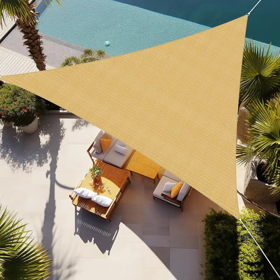 Shade&Beyond 20'X20'X20' Sun Shade Sail Sand Triangle