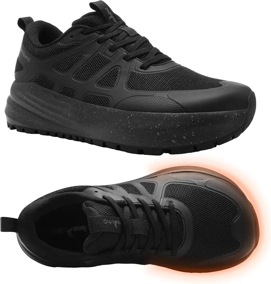 OrthoComfoot Men's Orthopedic Wide Trail Hiking Shoes: Comfortable Arch Support Plantar Fasciitis Orthotic Casual Walking Shoes, Breathable All-Terrain Non-Slip Trail Sneakers for Foot and Heel Pain Relief