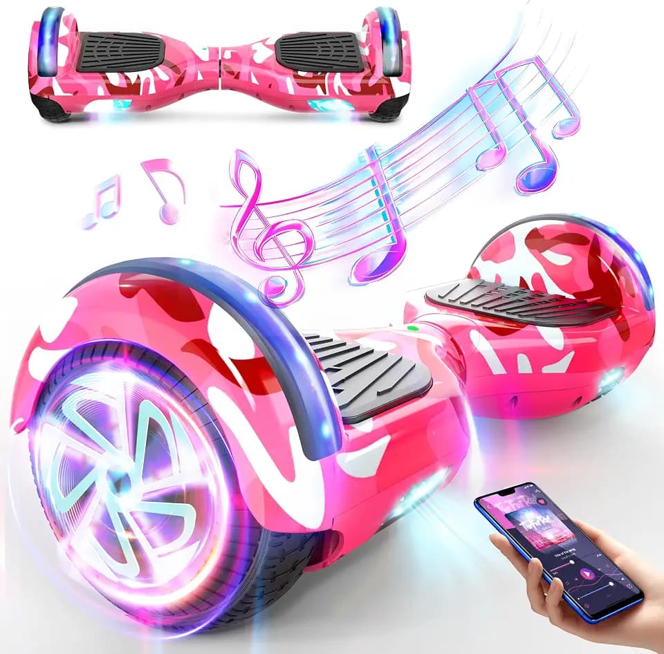 LIEAGLE Self-Balancing Scooter with Bluetooth Speaker and LED Hub Lights