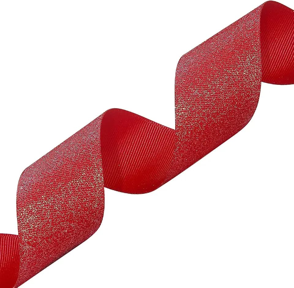 Morex Ribbon Dazzle Glitter Grosgrain Ribbon, 1-1/2-Inch by 20-Yard, Red 99009/20-250