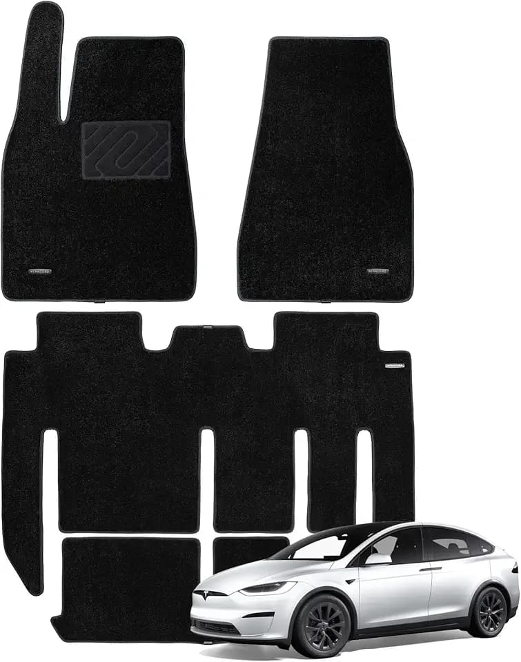 WENNEBIRD Carpet Floor Mats for Tesla Model X 7 Seats 2017.09-2020, 4Pc