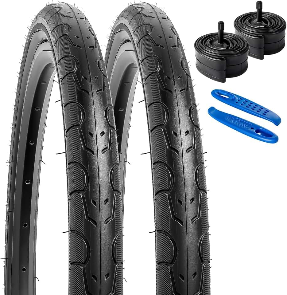 YunSCM 2Pcs Faltbare 20 Zoll Fahrradreifen 20x1.50 Mantel 40-406 und 2Pcs 20 Zoll Schlauch AV32mm Ventil kompatibel Stadt/Straße / 20x1.50 Reifen und schlauche