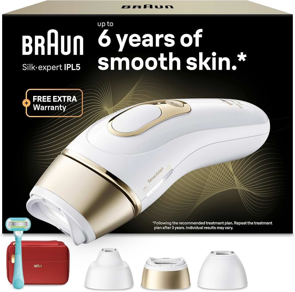 Braun IPL Geräte Haarentfernung Silk·expert Pro 5, PL5321, Weiß/Gold