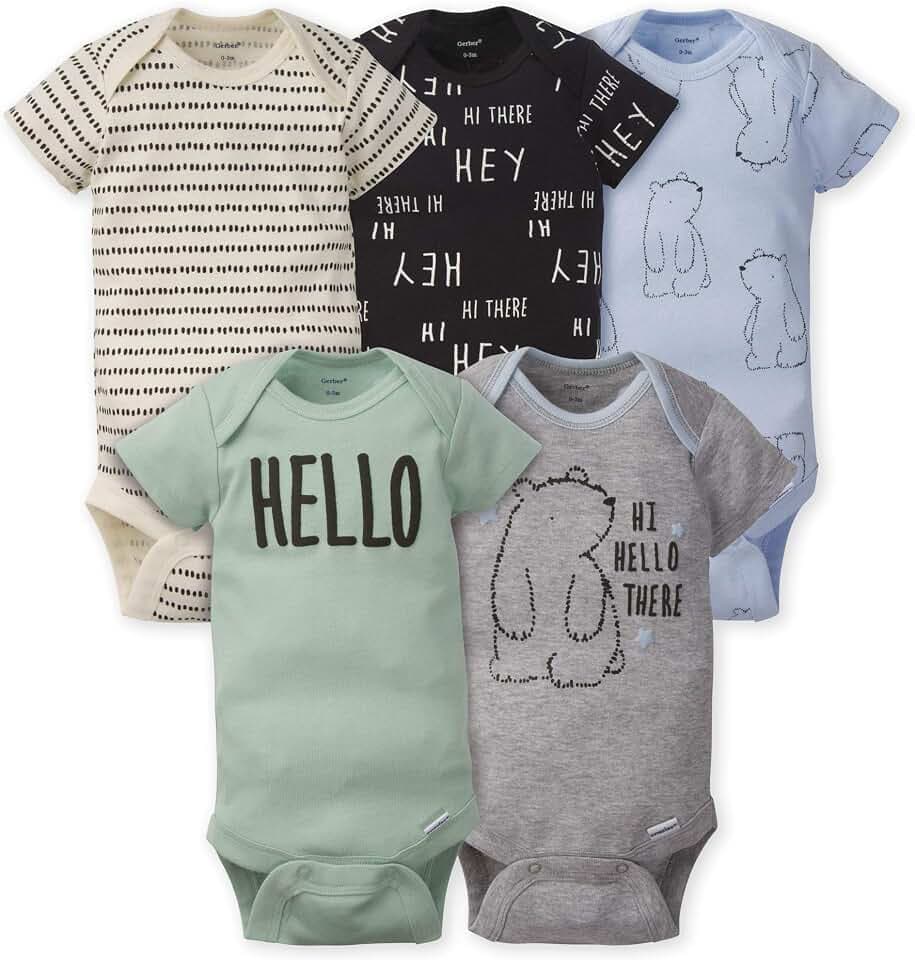 Gerber Baby - Jungen 5-pack Variety Onesies Bodysuits Footie (5er Pack)