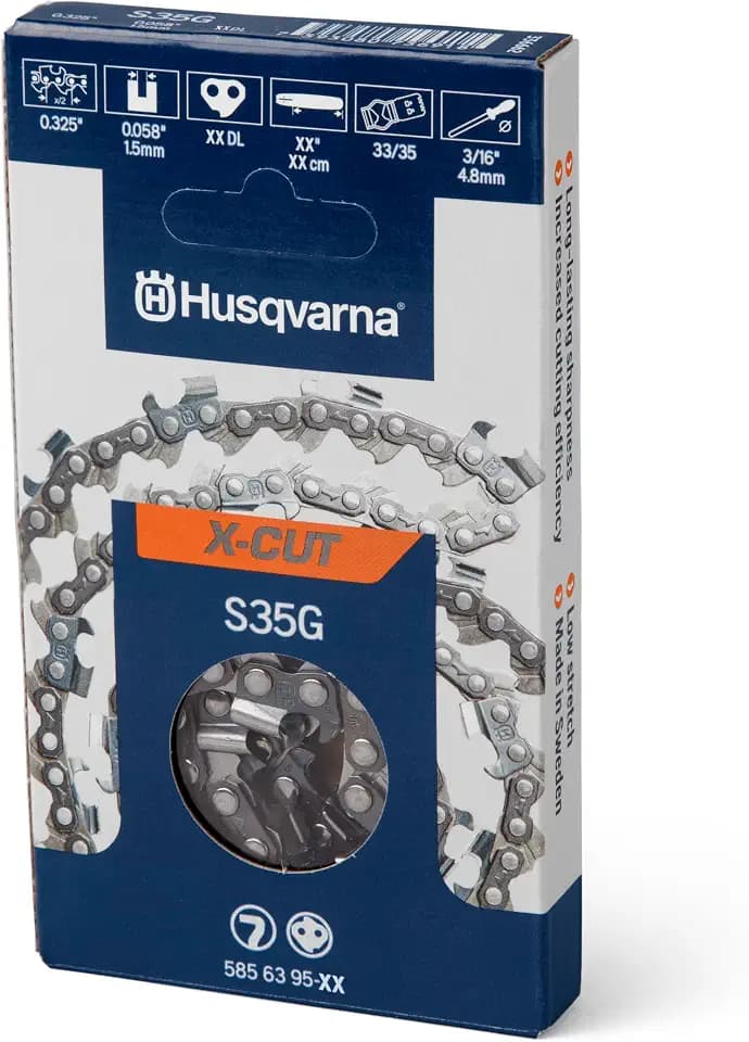 Husqvarna X-CUT S35G 20 Inch Semi Chisel Chainsaw Chain, .325" Pitch .058" Guage