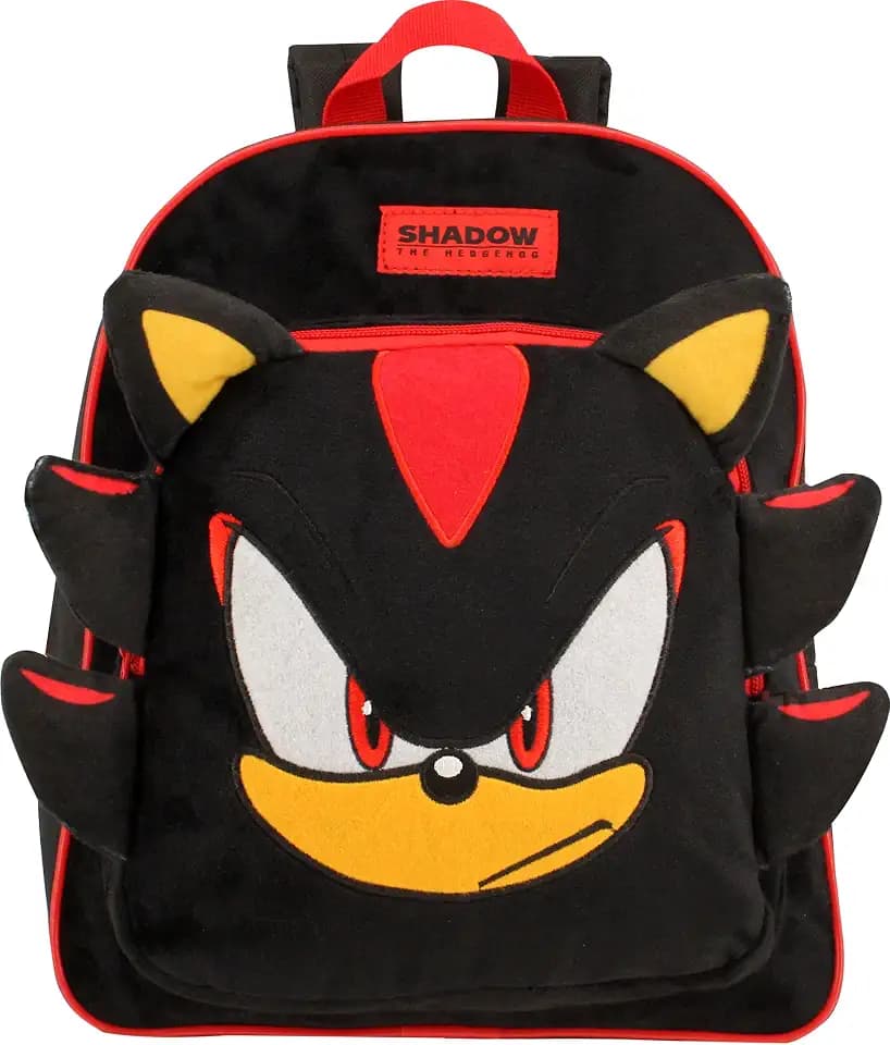 Sonic The Hedgehog Shadow Backpack for Boys and Girls Kids Plush Black Toddler Bag Gifts and Travel Rucksack