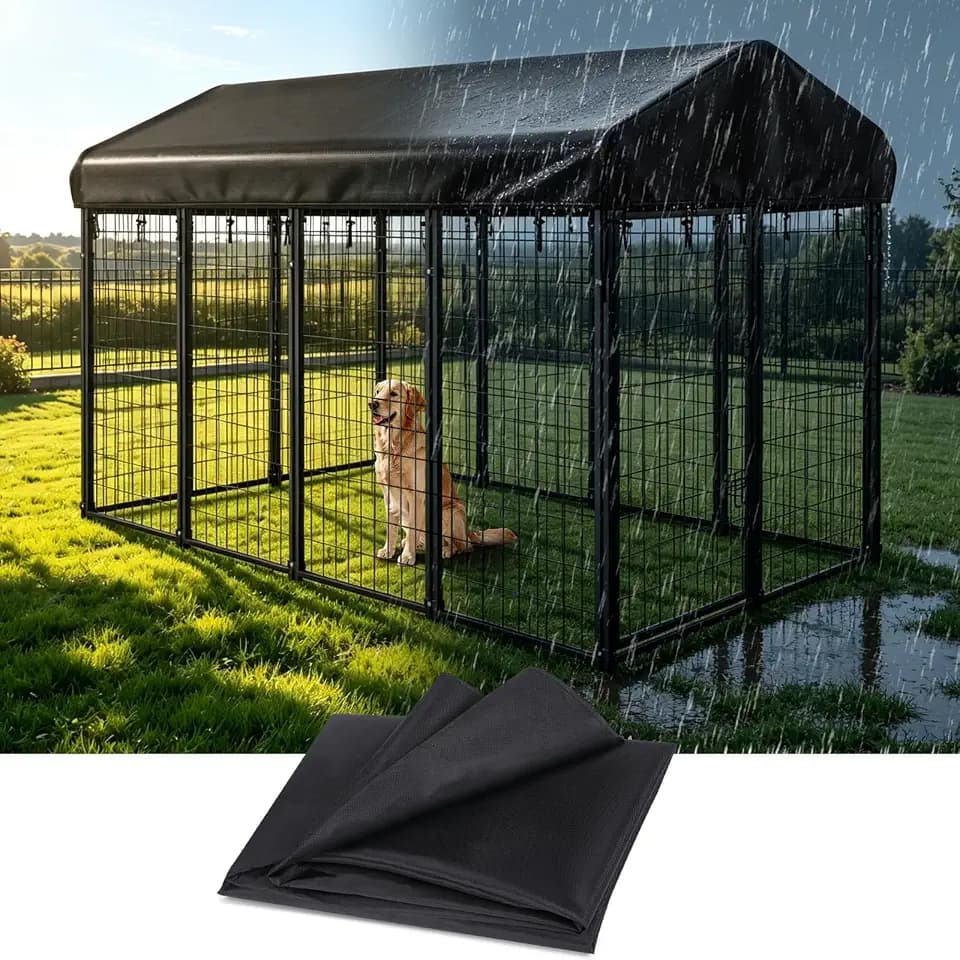 PawGiant 8x4ft 600D Outdoor Dog Kennel Cover Replacement with Drawstring