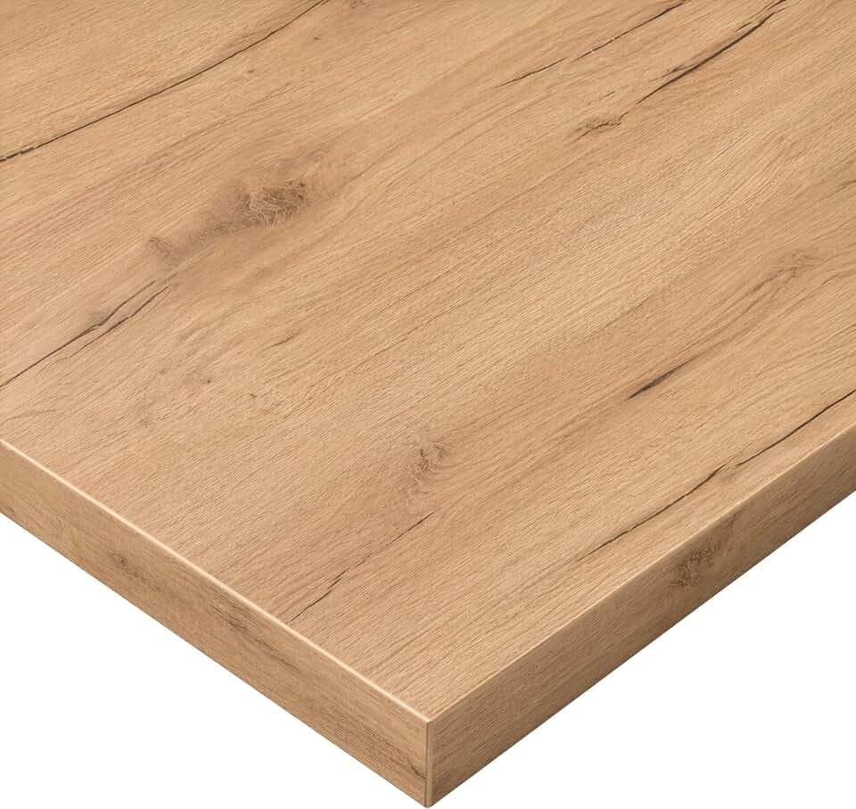 POKAR Tischplatte 175x80 cm | Schreibtischplatte 25 mm Stärke | Ideal für höhenverstellbare Schreibtische und Esstisch | Robuste und Langlebige | Made in Europe | Golden Craft Eichen
