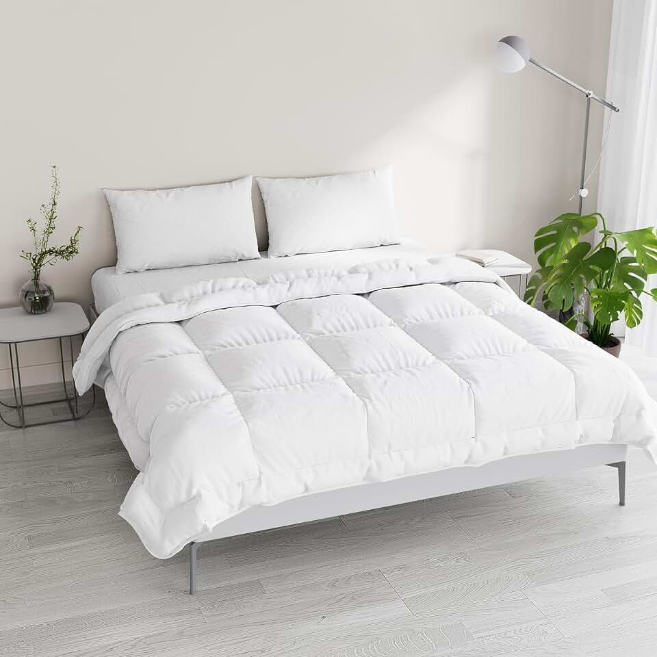 Italian Bed Linen Zweifarbiges Bettdecke SOGNI E CAPRICCI, Weiss Weiss, 250x200cm