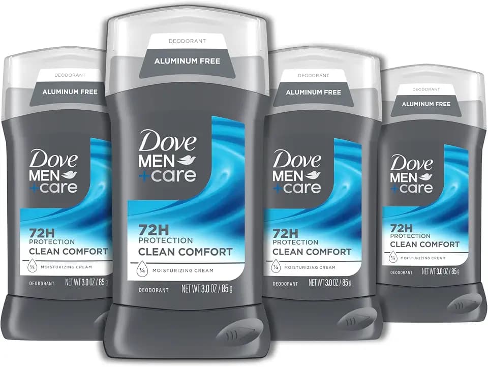 DOVE MEN + CARE Deodorant Stick for Men Clean Comfort, Pack of 4, 3 oz