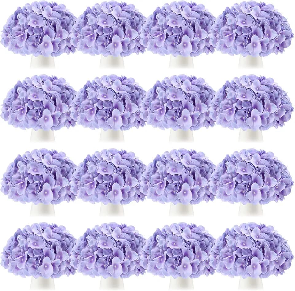 Tigeen 100 Pcs Hydrangea Artificial Flowers Bulk 7.48 Inch,Orchid