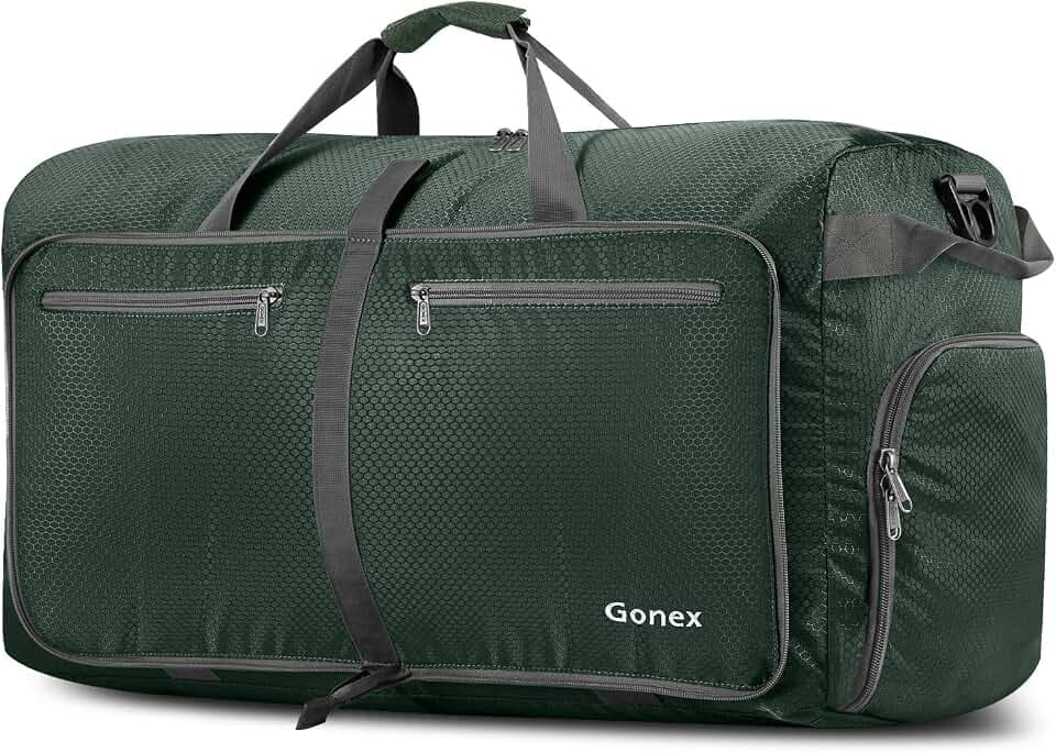 Gonex 80L Foldable Travel Duffle Bag with Shoe Compartment, Lightweight