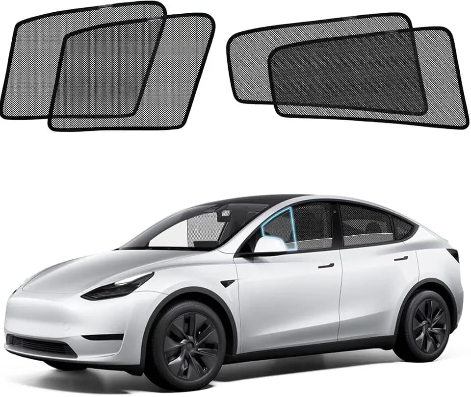 Car Window Shades for Model Y(2020-2025) Accessories - Side Window Shade for Baby, Breathable Mesh Car Privacy Window Covers, UV Protection and Heat Insulation for Road Trips, Napping, Camping