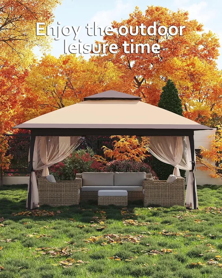 GarveeLife 13FT Pop Up Gazebo Tent - Grey