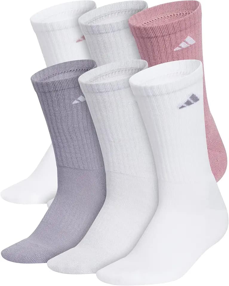 adidas Women's Athletic Cushioned Crew Socks 6 Pairs