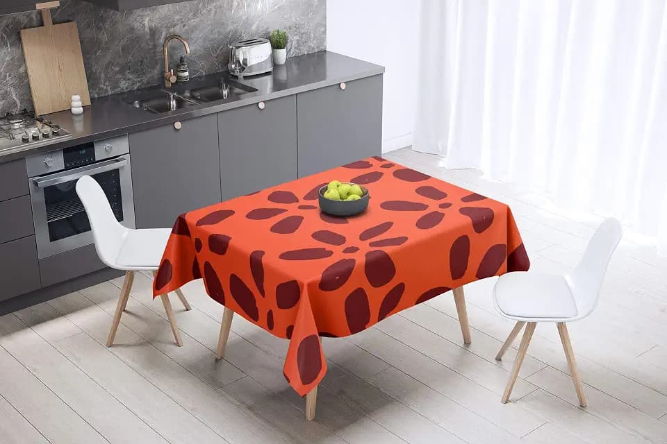 Le Jardin du Lin Küchendekoration, Tischdecke, Orange Bordeaux, 140 x 140 Cm - Entworfen und hergestellt in der Türkei