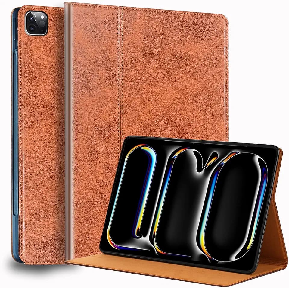 Leather Case for iPad Pro 13 inch M5 2025/M4 2024 Folio Cover