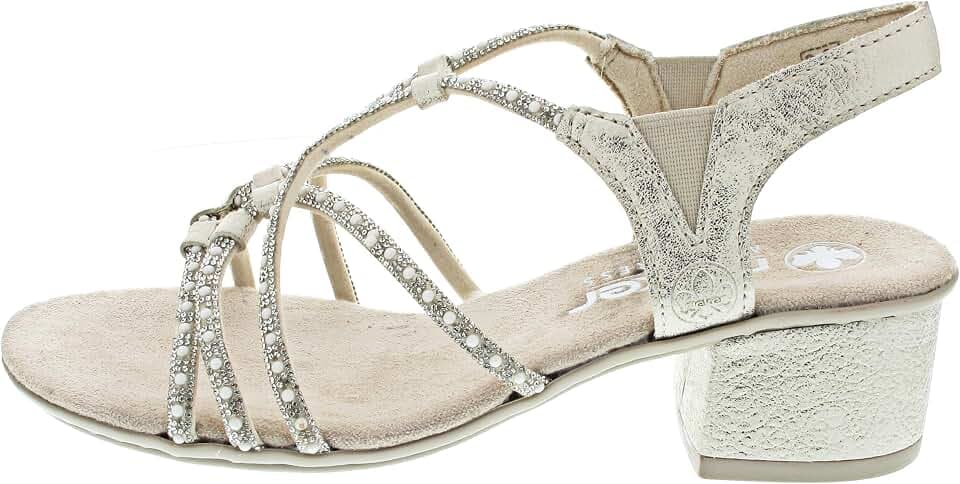 Rieker 64970 Damen Sandalette Synthetik beige beige