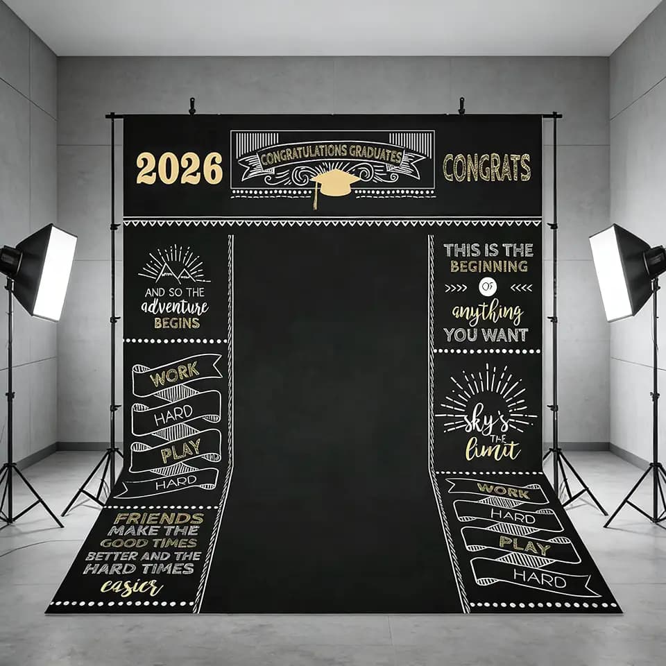 Mocsicka Graduate Backdrop 5x7ft - Class of 2026 Graduation Party Background, Congratulations Grad Photography Backdrop