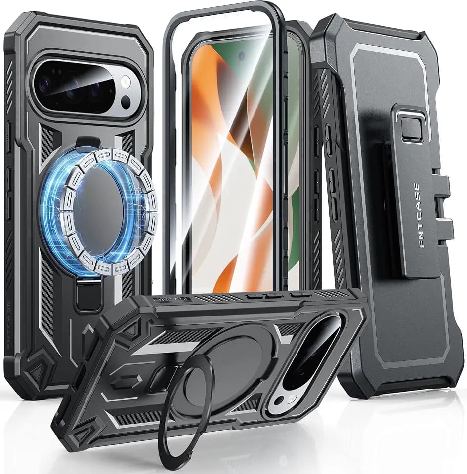 FNTCASE for Google Pixel 10 Pro XL Case Fit for MagSafe with Belt Clip