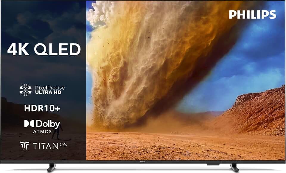 PHILIPS 50PUS7800 4K QLED Smart TV - 50 Zoll Display mit Pixel Precise Ultra HD, Titan OS Plattform und Dolby Atmos Sound - Funktioniert mit Alexa und Google Sprachassistent