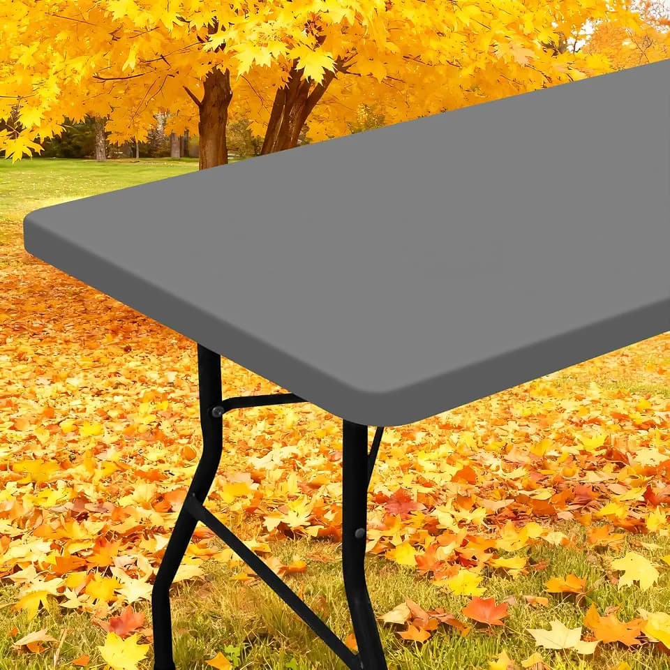 Smiry Elastic Fitted Polyester Tablecloths for 4 Foot Rectangle Tables