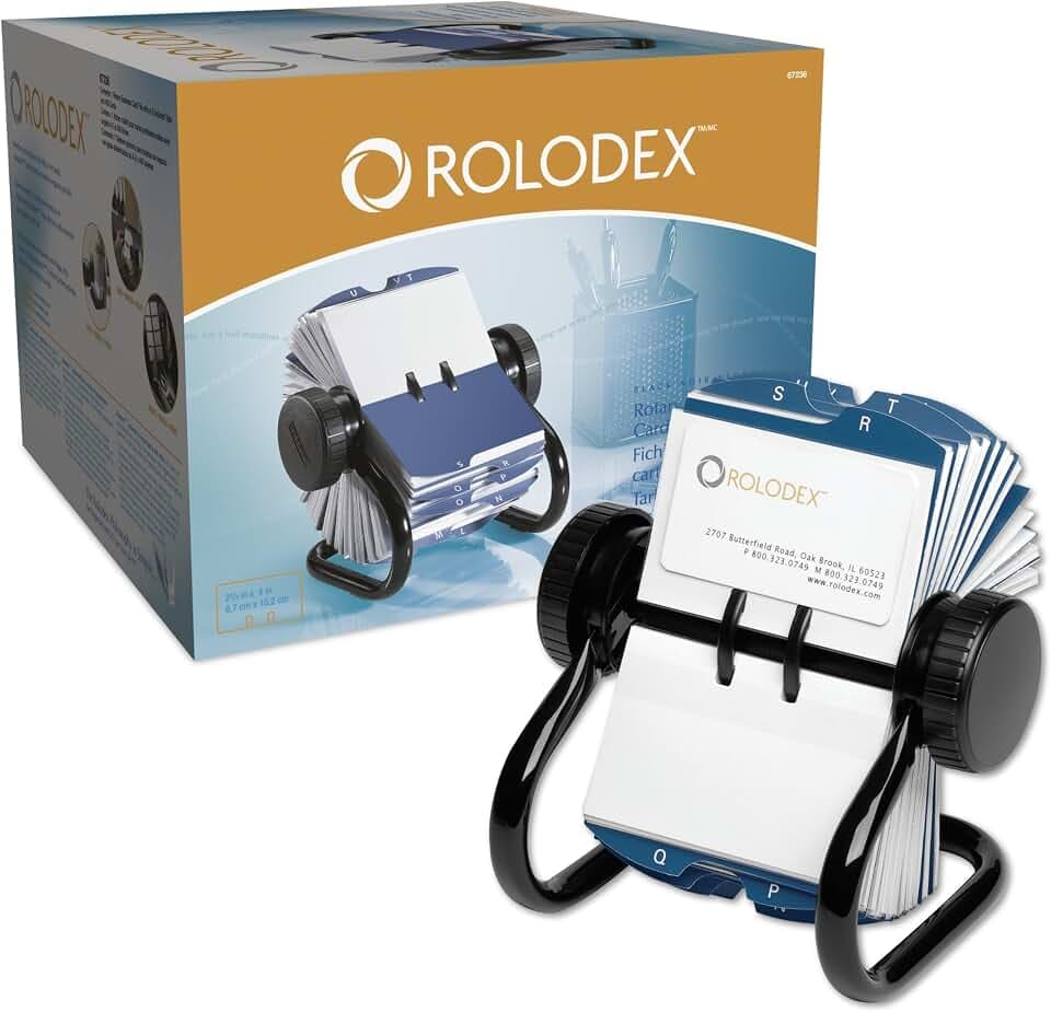Rolodex Rotary Business Card File, 400-Card Capacity, Black