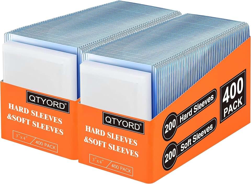 400 Stück Card Sleeves, 3"X4" Hartkartenhüllen, Sammelkartenhüllen passend für MTG, Sammelkarten, Sportkarten (200 Top Loads + 200 Transparente Kartenhüllen)