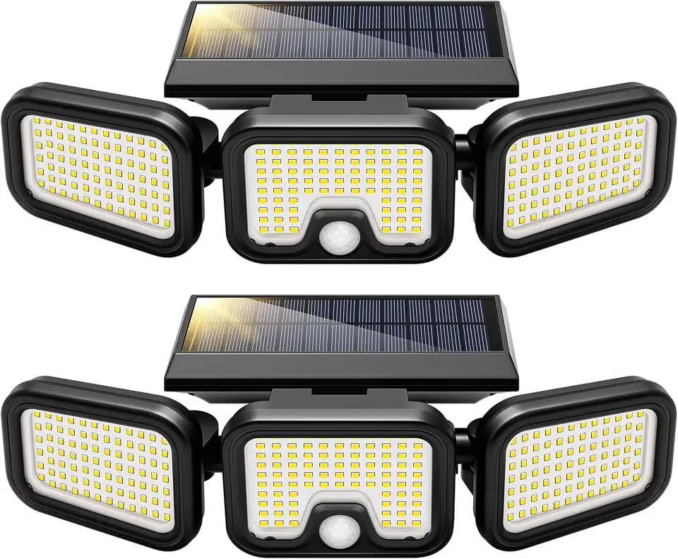 VIVOHOME Solar Flood Lights Outdoor, 256 LED Motion Sensor Lights, 2 Pack