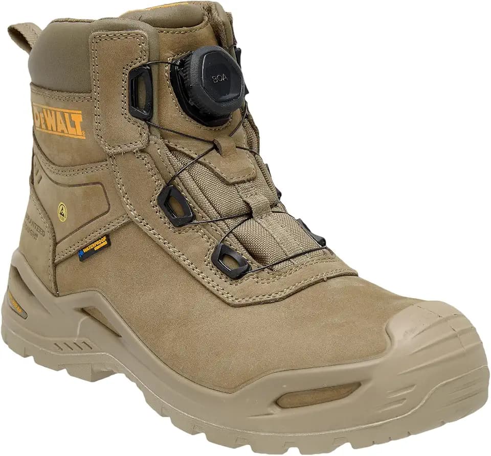 DEWALT Lander Herren Wasserdicht Nubukleder Weite Passform BOA Verschluss Nicht Metallisch Sicherheitsschuh Arbeitsstiefel