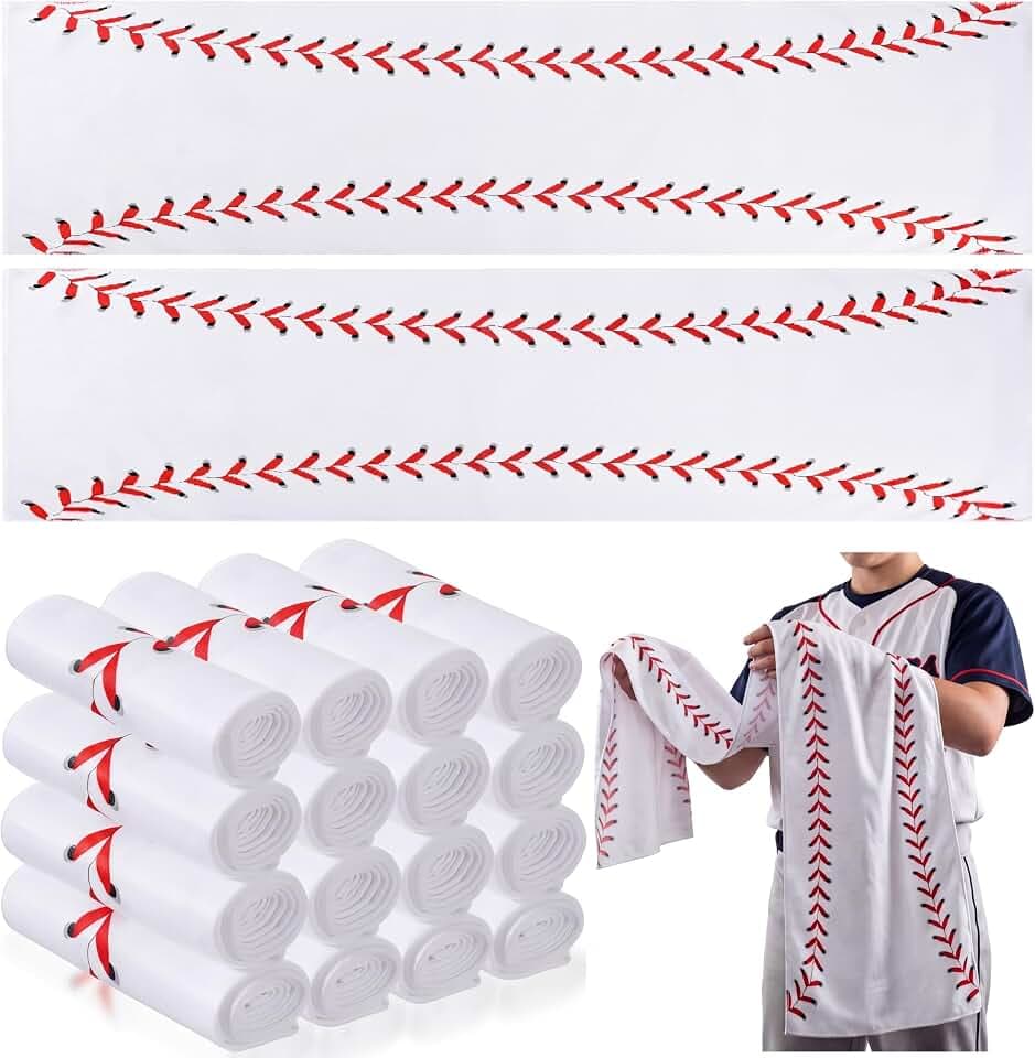 Tegeme 12 Pcs Large Baseball Cooling Towels, Large 47"x12" Baseball Team Gifts Breathable Chilly Ice Towel, Microfiber Sport Cooling Rags Accessories for Player Gym Running Coach Gift