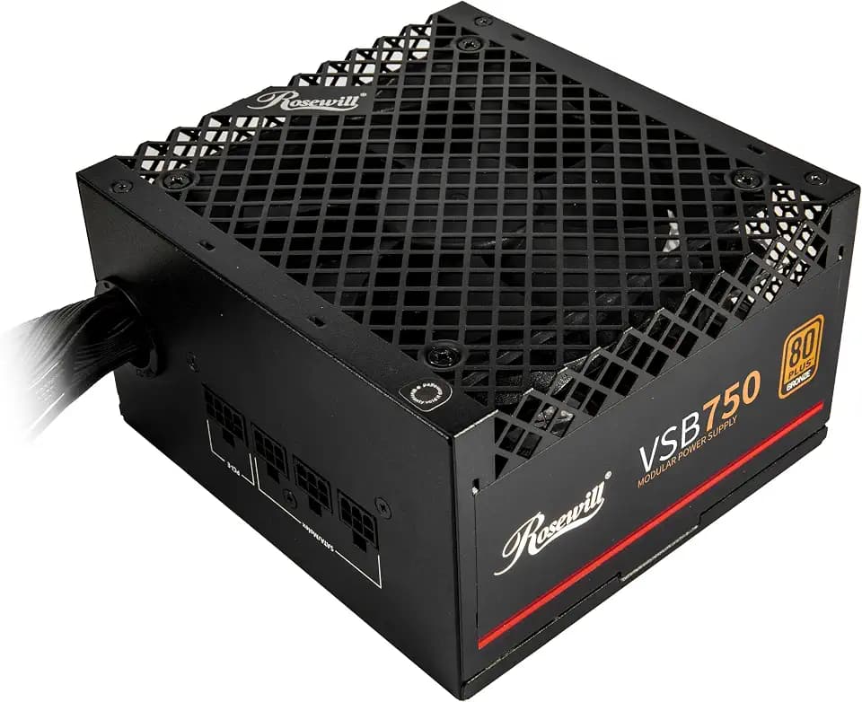 Rosewill VSB 750W 80+ Bronze, ATX 3.0 & 3.1 Compatible, Semi-Modular Power Supply, PCIe 5.1 12V-2x6 Connector, 105°C/221°F Japanese Capacitor, 120mm ICB Silent Fan - 5 Year Warranty