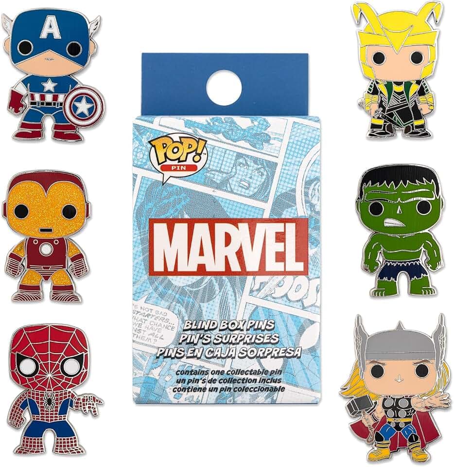 Loungefly Marvel POP! Enamel Pin - 1 of 12 to Collect - Styles Vary - Avengers - Blind Box - Emaille-Nadeln - Niedliche Brosche Zum Sammeln - Für Rucksäcke & Taschen - GeschenkideeFans