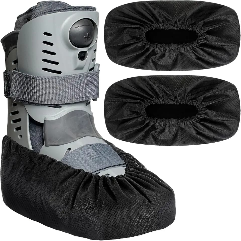 Shyyween 2 Pcs Air Cam Walking Boot Covers Waterproof, Black, Large